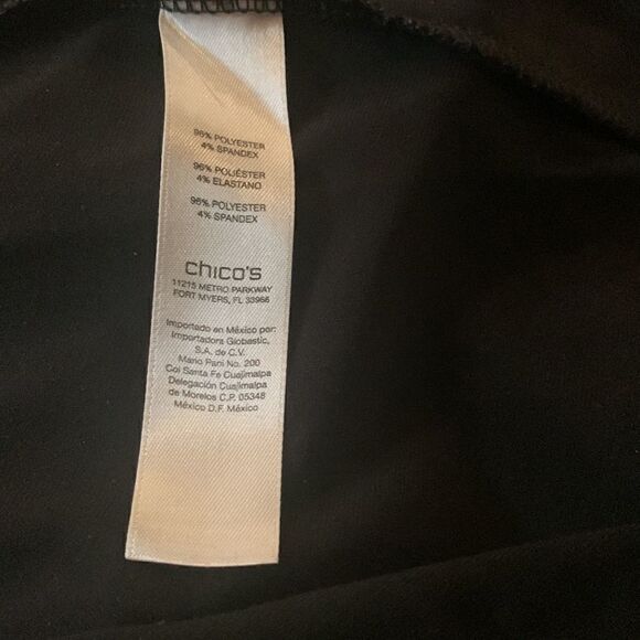 Chico’s Size 0 Black V Neck 3/4 Sleeves Peplum Waist Polyester Spandex Jacket - Picture 13 of 13